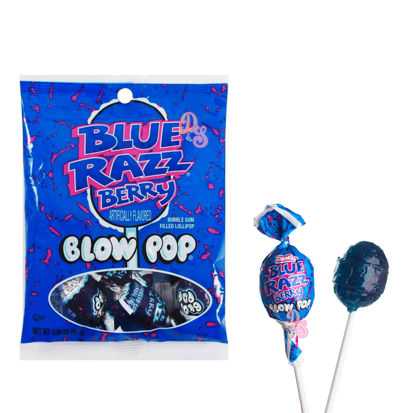 Paletas Blow Pop Blue Razz Berry (Paquete de 4)